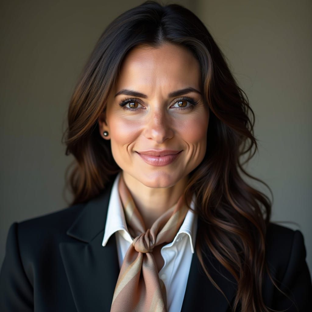 Sophisticated Businesswoman in Elegant British Style