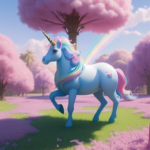 Chibi Unicorn in a Candy Forest: Disney Concept Art