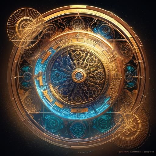 Mystical Wheel of Fate with Coins in Anime Style