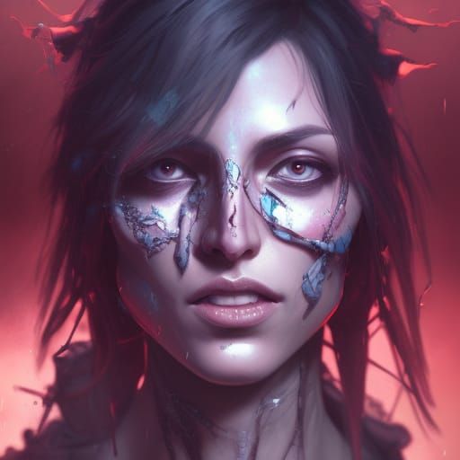 Dark Necromancer Portrait in a Splash Art Style