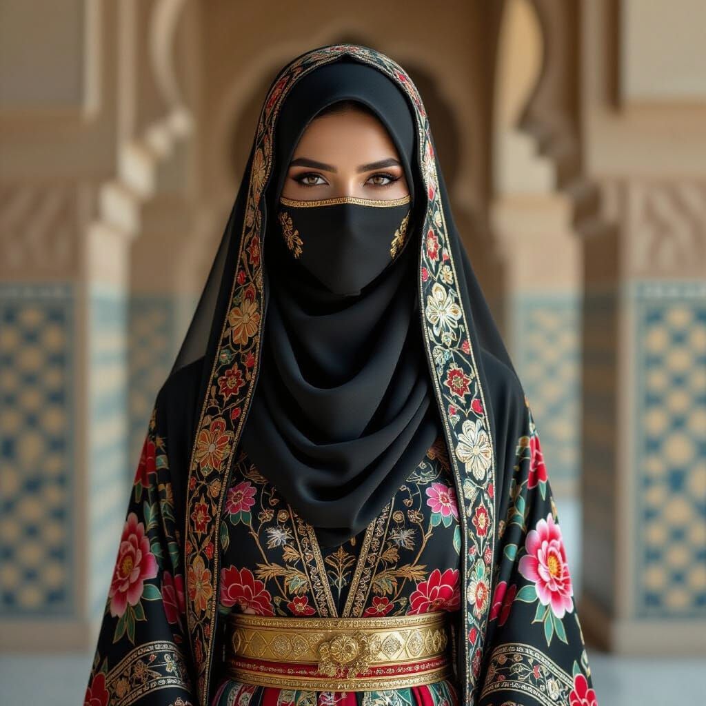 Futuristic Afghan Woman in Hyperrealistic Digital Art