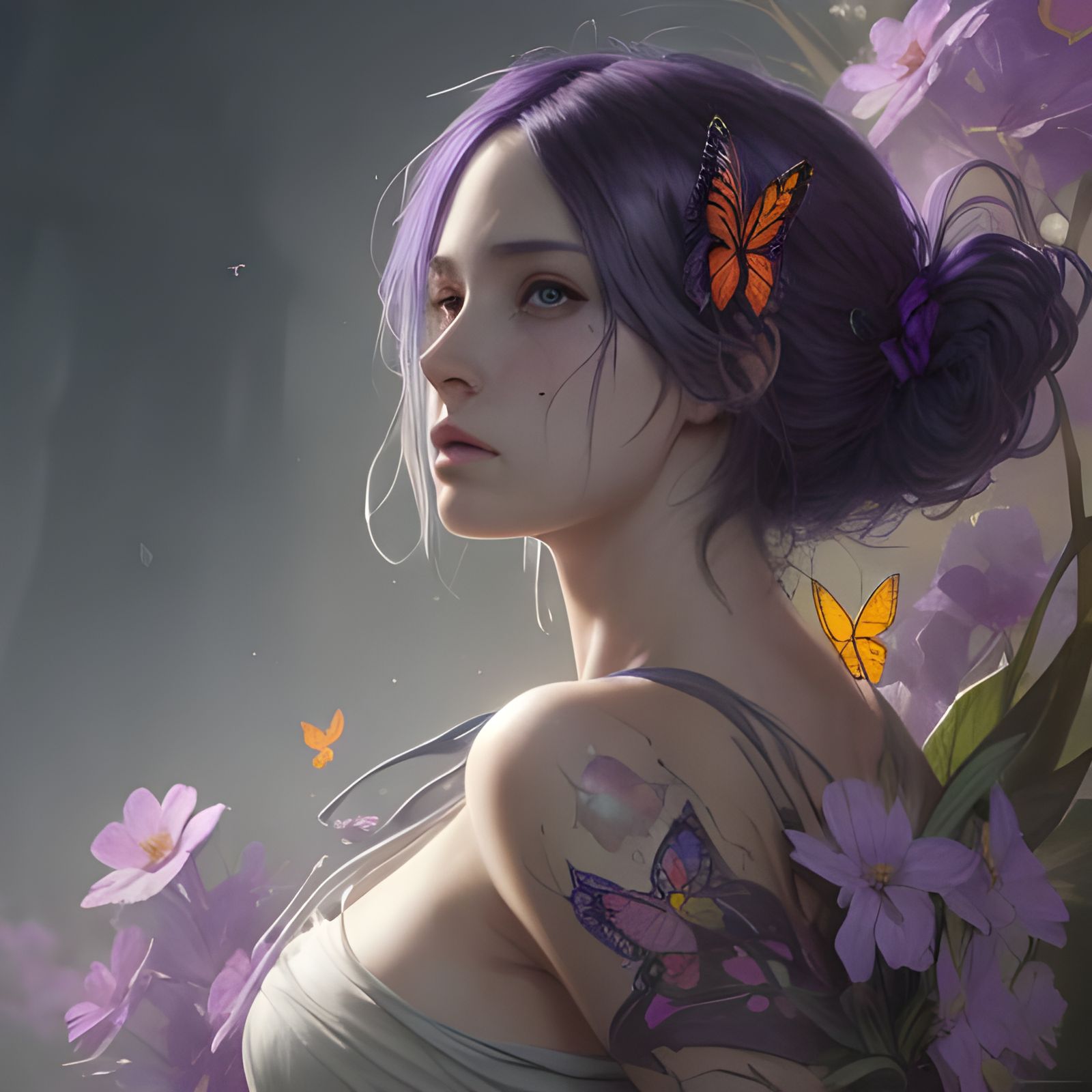 Butterfly Graffiti Art in Watercolour Style