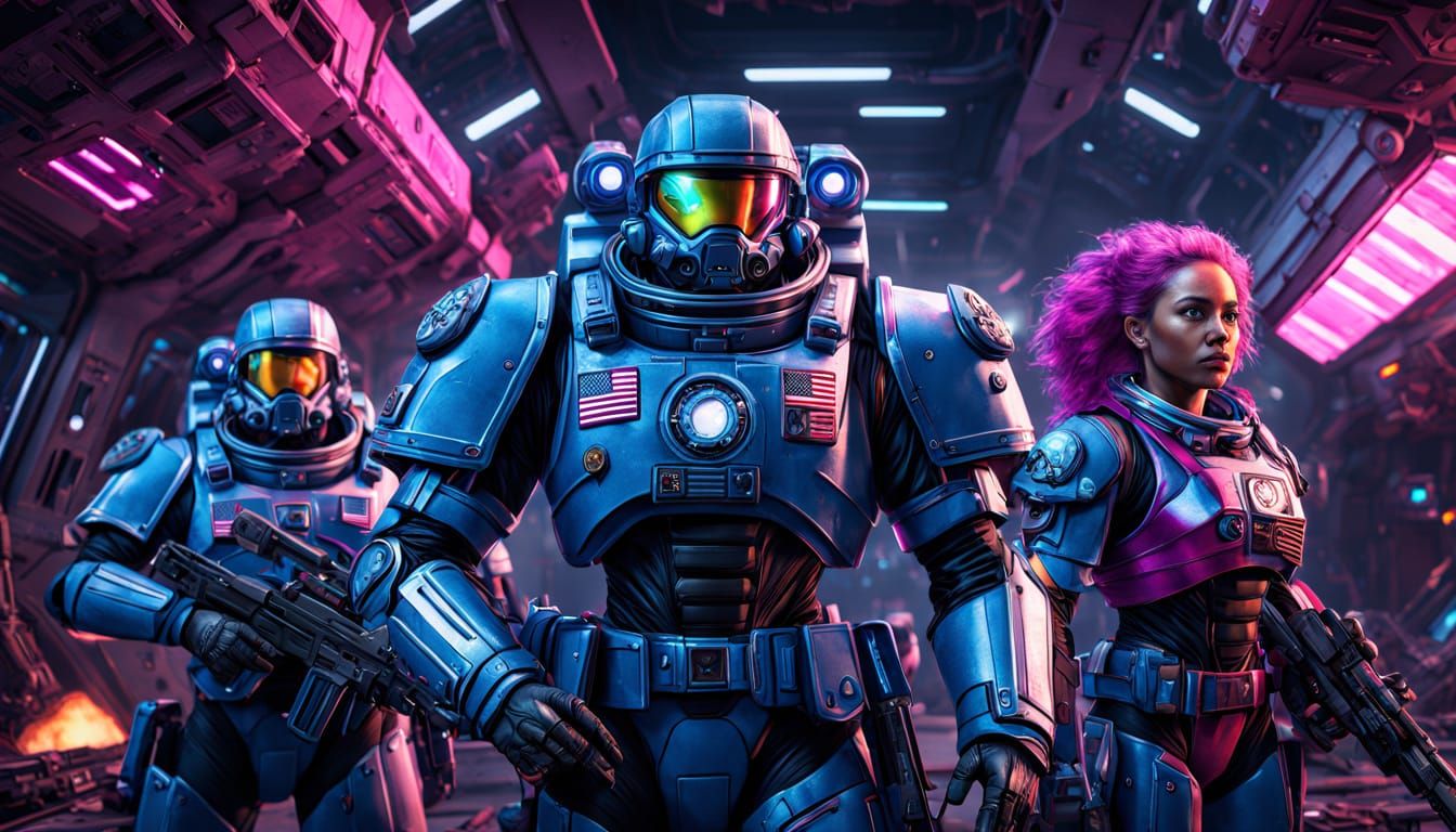 Hyper-Realistic Portrait of Diverse Heroes in Cinematic US S...