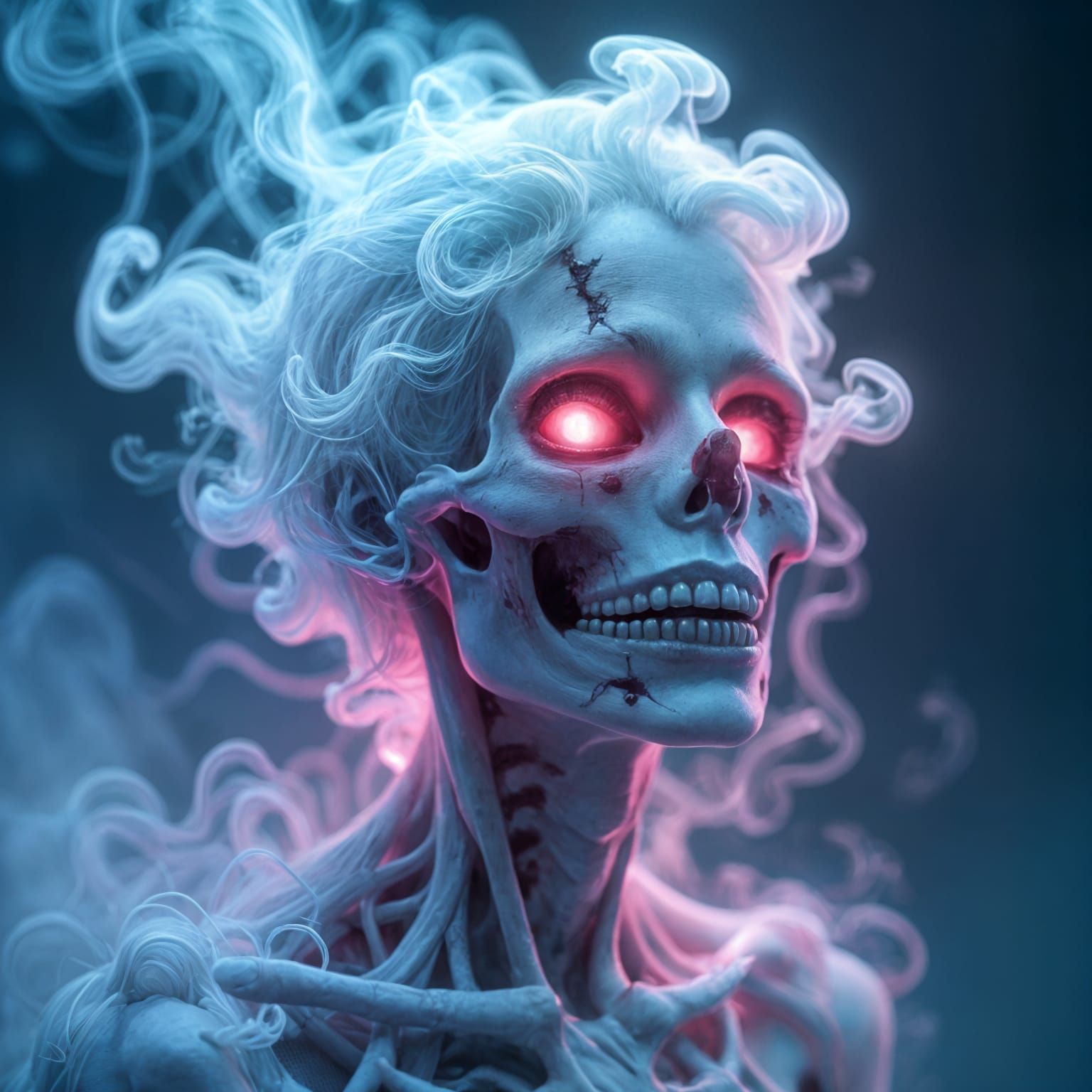 Ethereal Neon Smoke Zombie