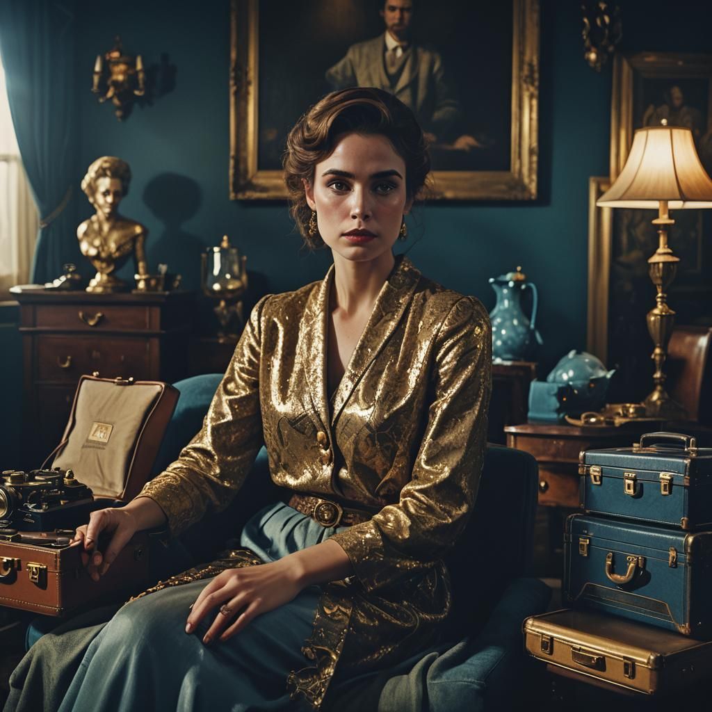 Mysterious Woman in Moody Cinematic Portrait