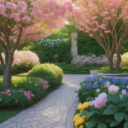 Senior Community Courtyard: Golden Hour Socializing