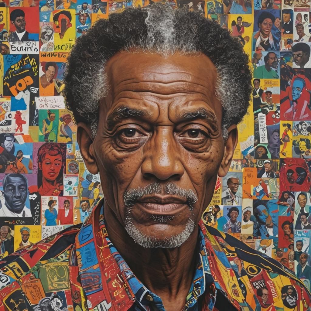 Afrofuturist Portrait in Street Pop Art Style