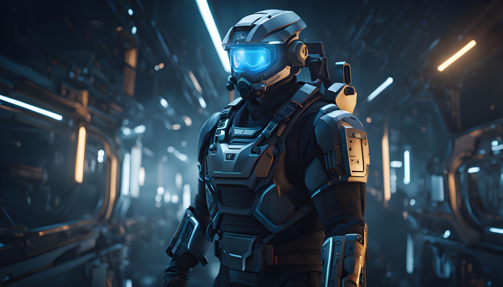 Advanced Futuristic Combat Suit Concept Art