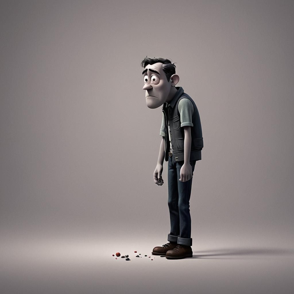 Emotional Character Render in Pixar Style, 3D Art