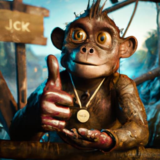 Money Monkey Fantasy Concept Art in 8k