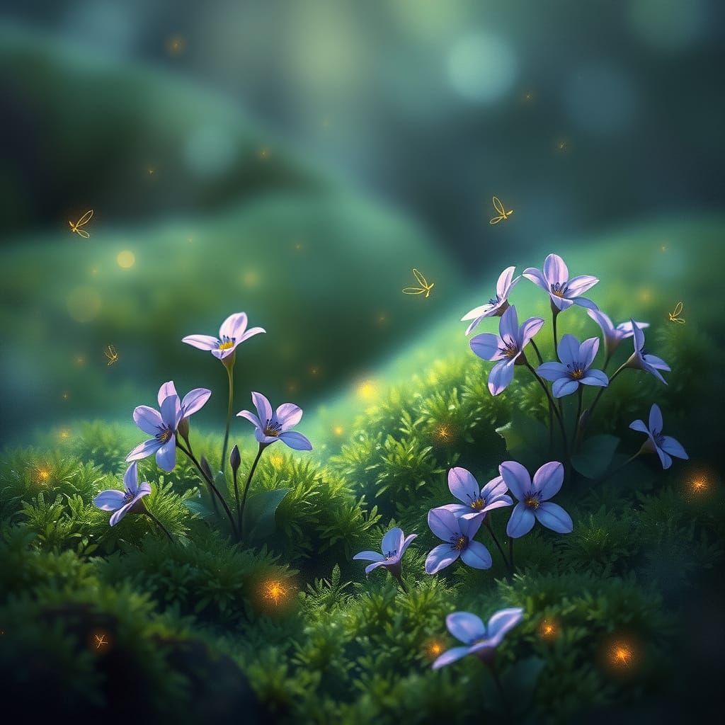 Whimsical Garden Scene in Romantic Style
