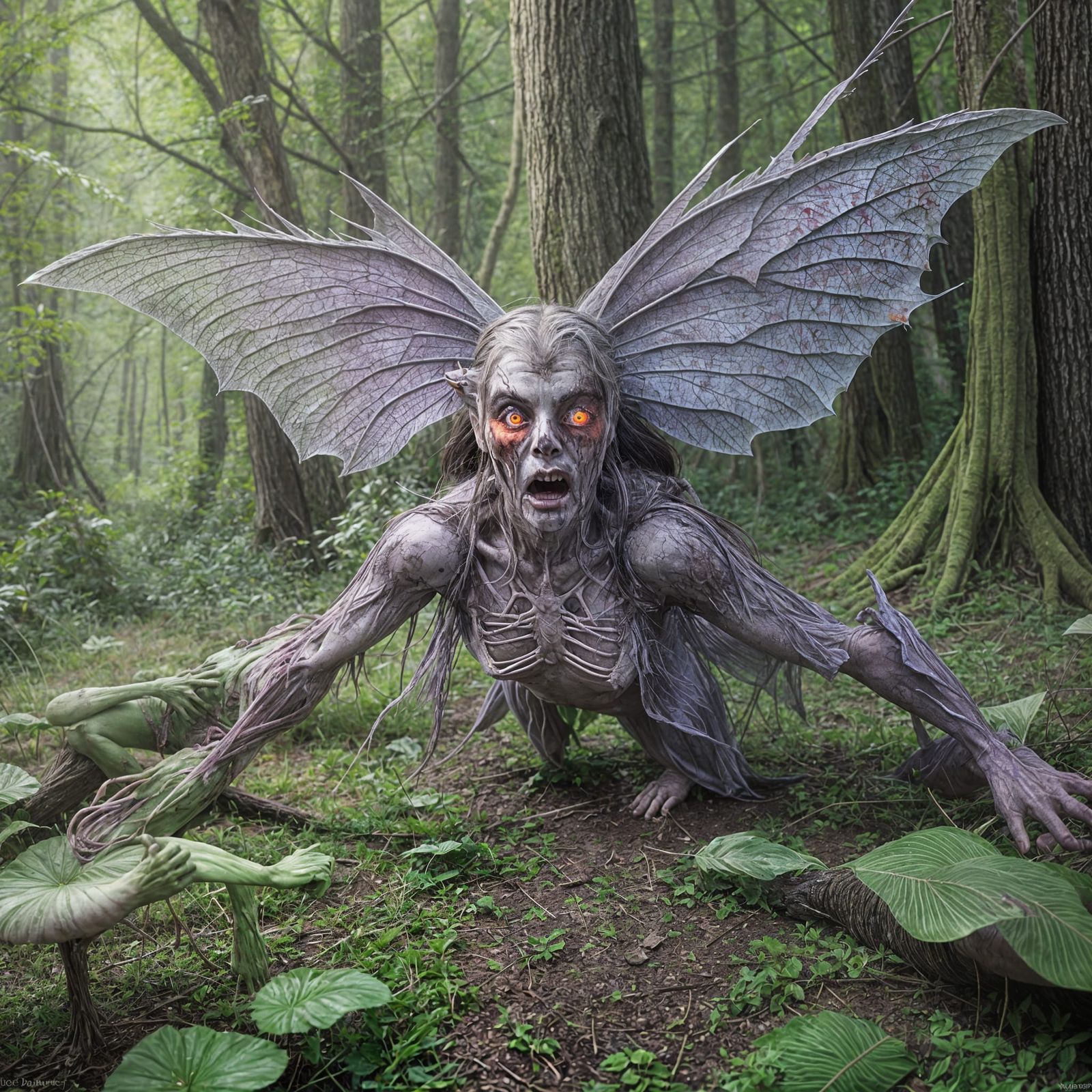 Zombie Fairy Anatomy in Dark Style