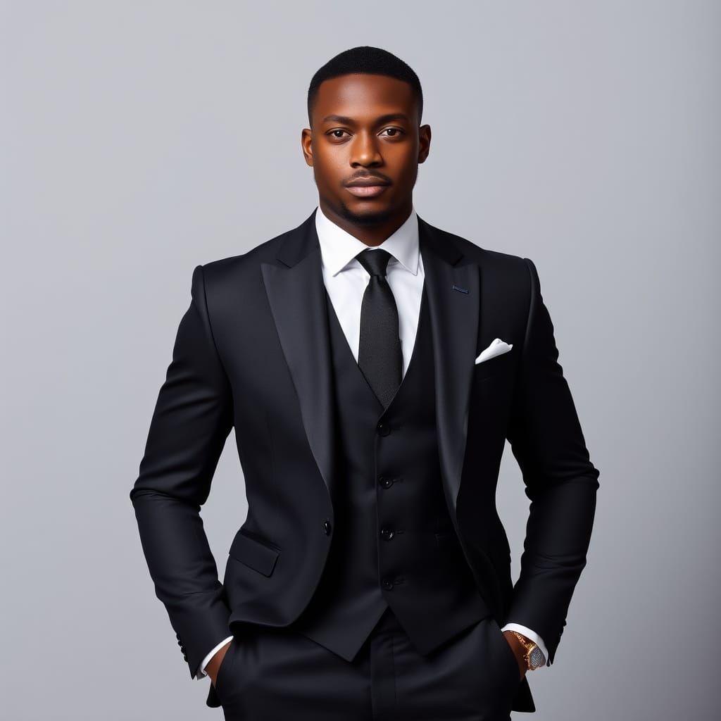 Sophisticated Man in Tailored Three-Piece Suit