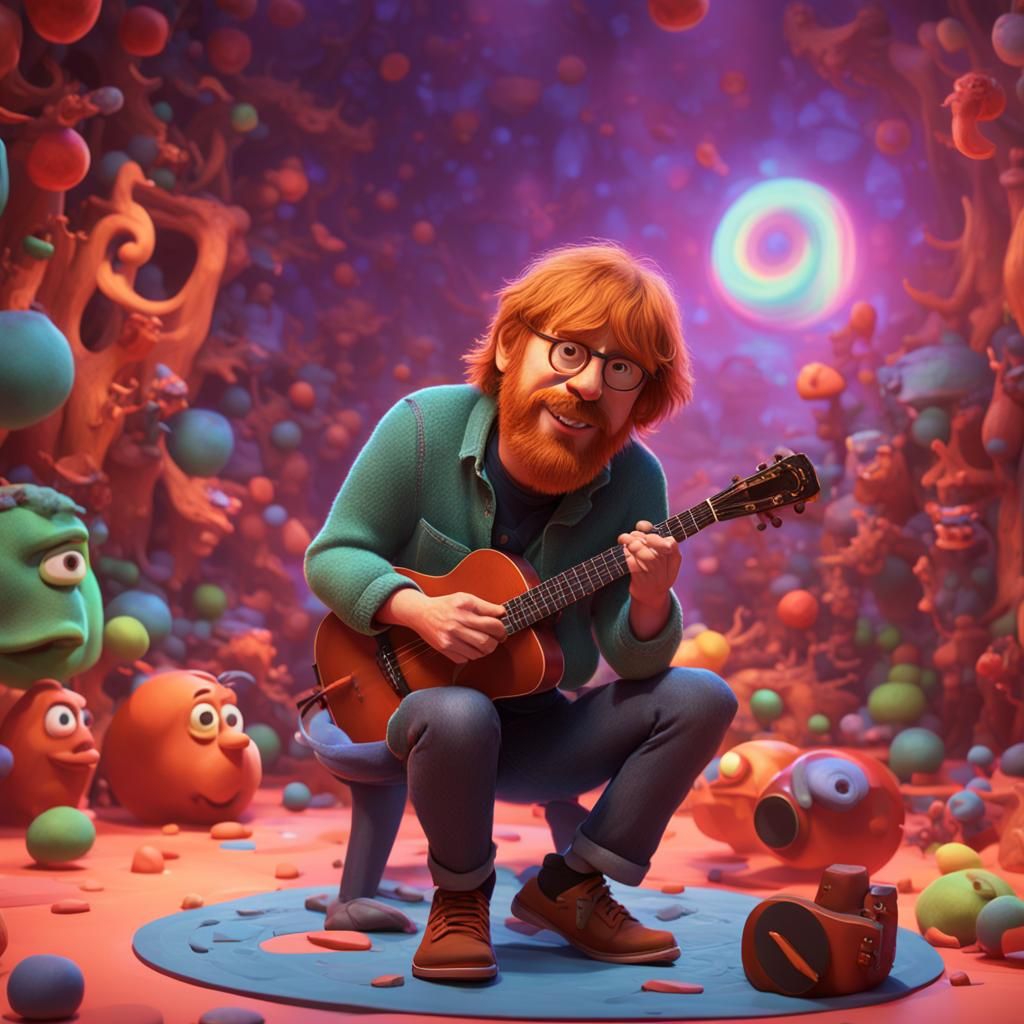 Trey Anastasio as Pixar-Style 3D Digital Art