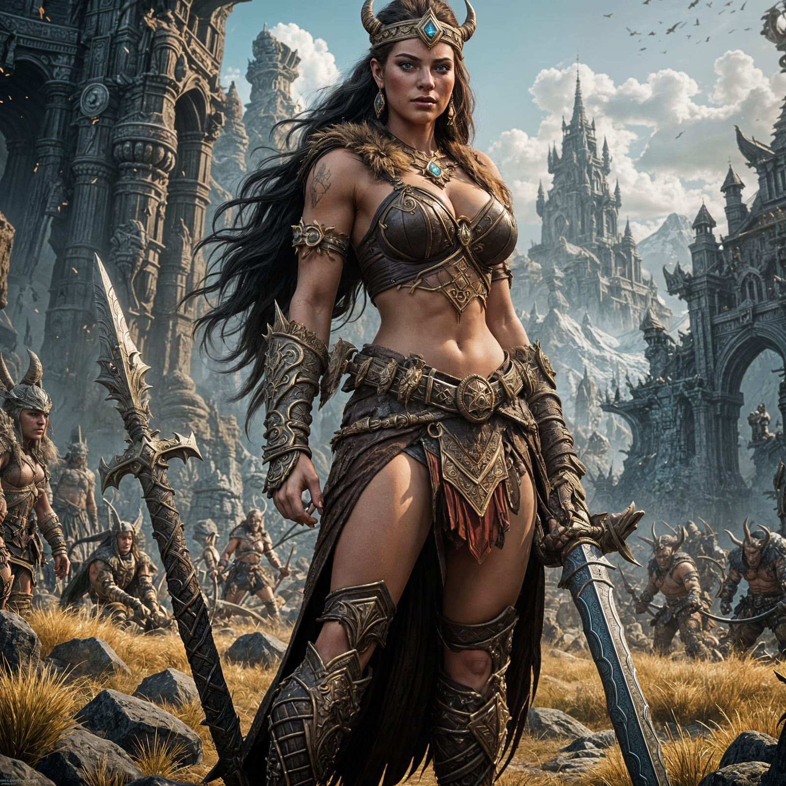 Beautiful Barbarian Princess Fantasy Concept Art