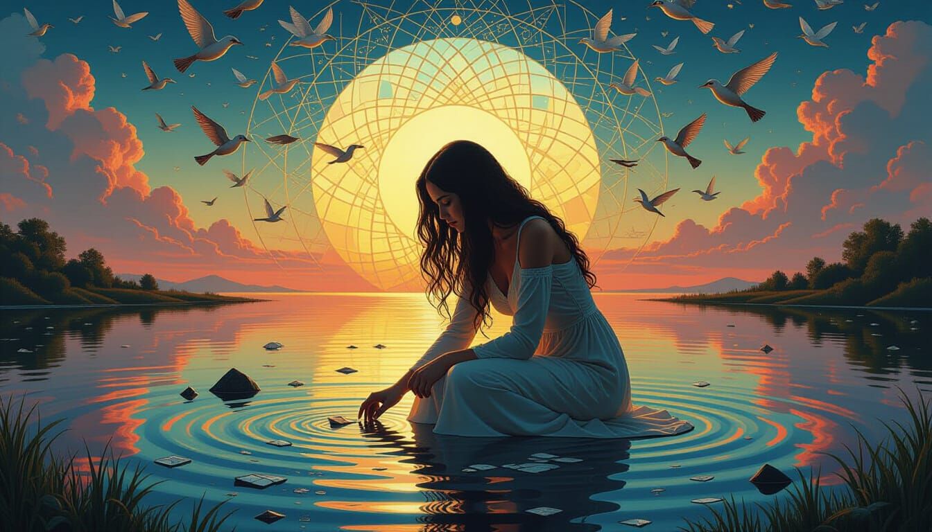 Psychedelic Floating City in Hieronymus Bosch Style