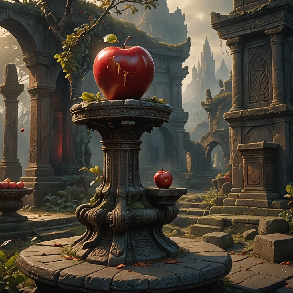 Menacing Apple with Teeth: Fantasy Concept Art