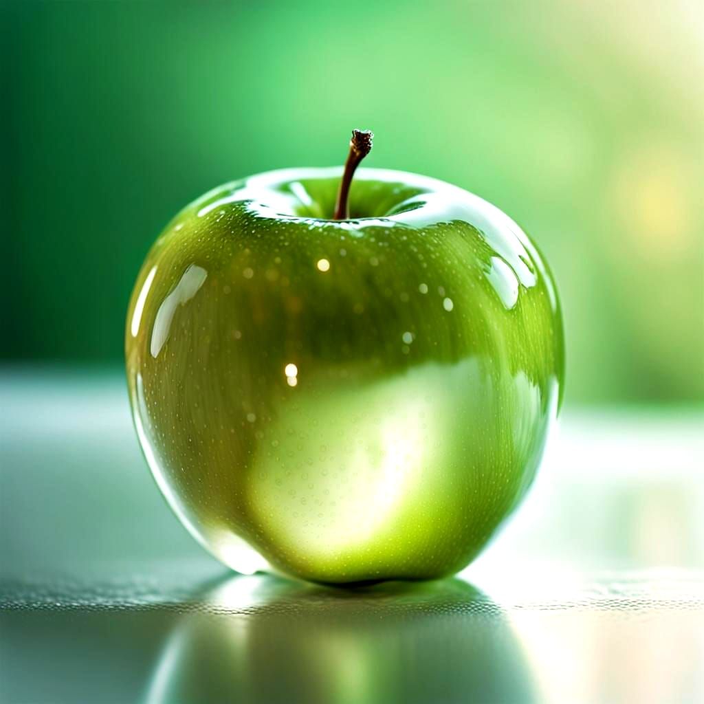 Crystal Glass Apple with Bokeh Background