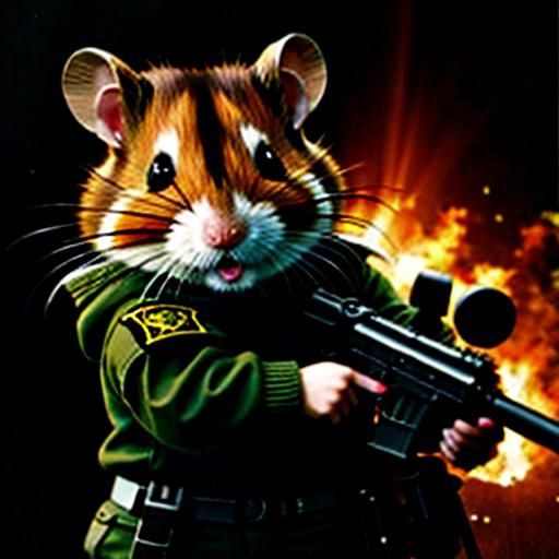 Armored Hamster Ready for Battle