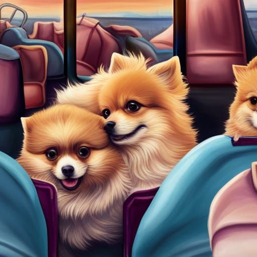 Bus Full of Pomeranian Dogs: An AI Vision
