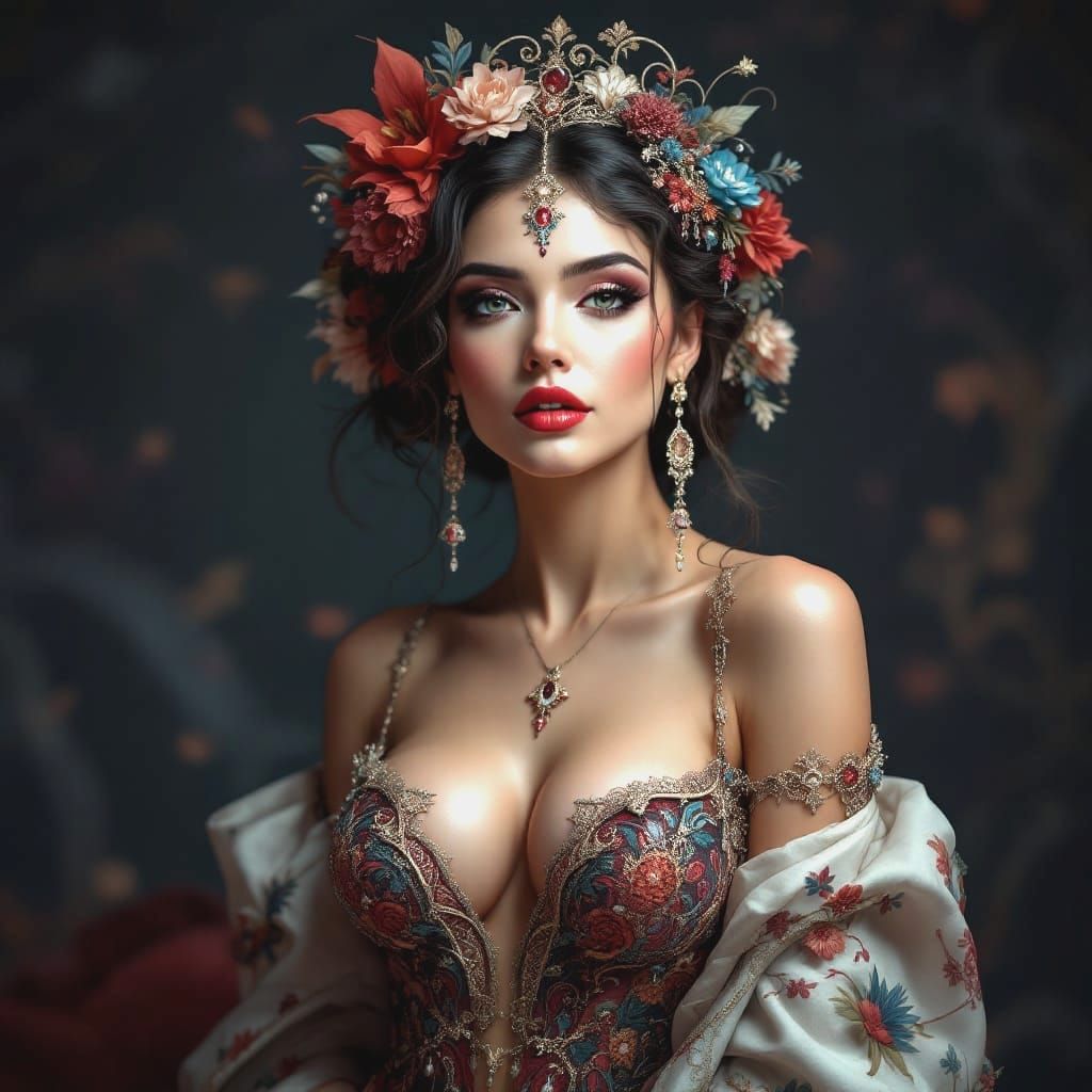 Hyperrealistic Portrait in Triadic Colors