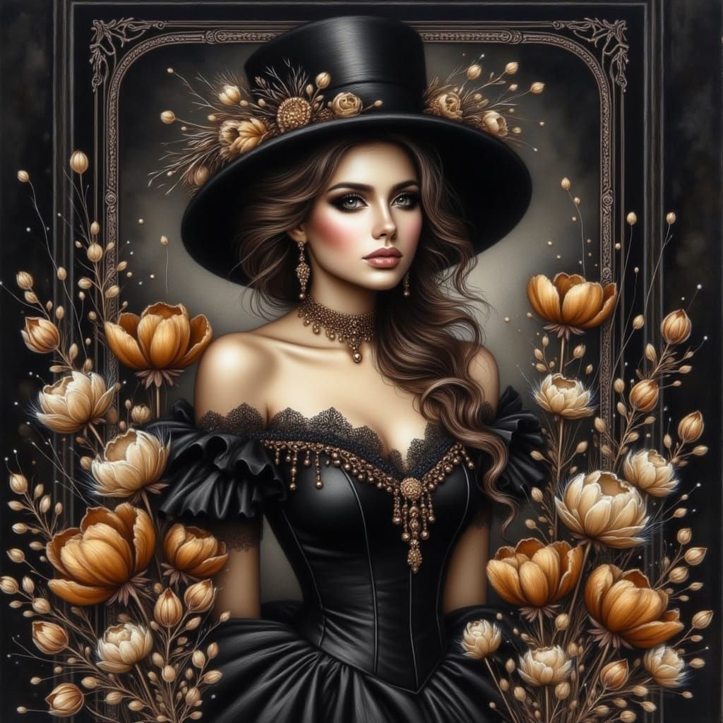 Ethereal Watercolour Portrait of a Woman in Whimsical Attire