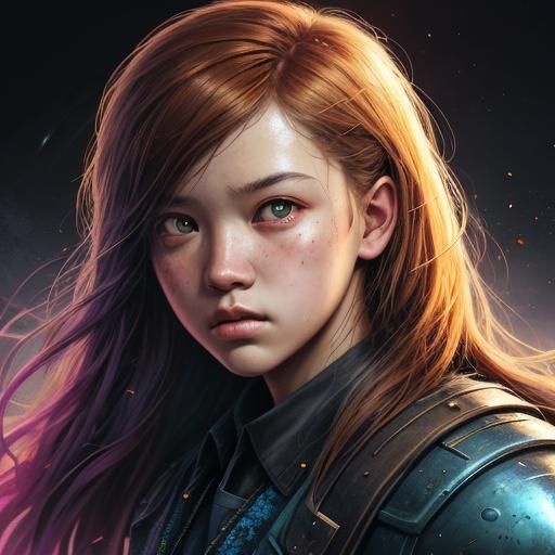 Hyperrealistic Nostalgic Portrait with Splash Art Style