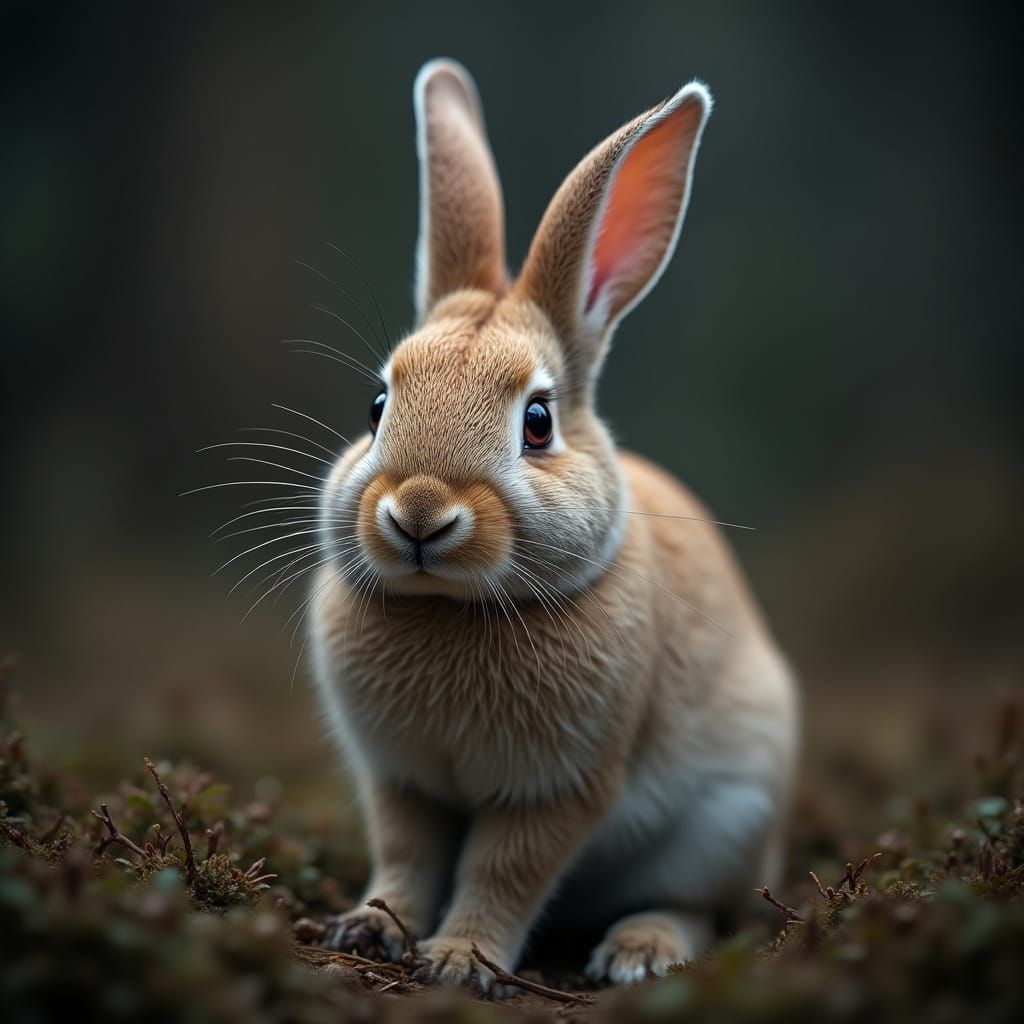 Surreal Hyperrealistic Bunny Portrait in Cinematic HDR