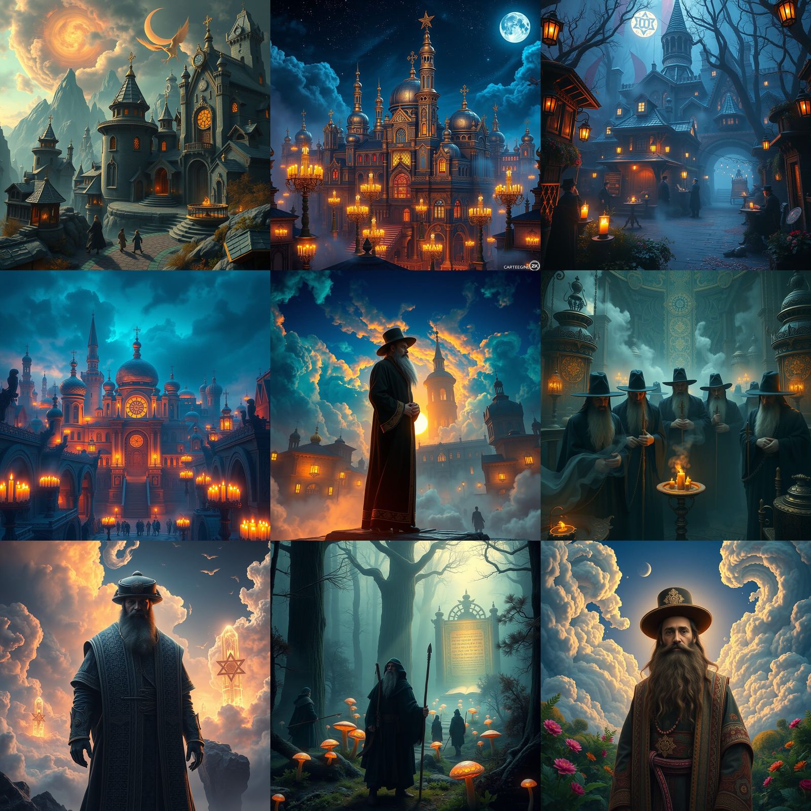 Detailed Matte Painting in Hasidic Jewish Style