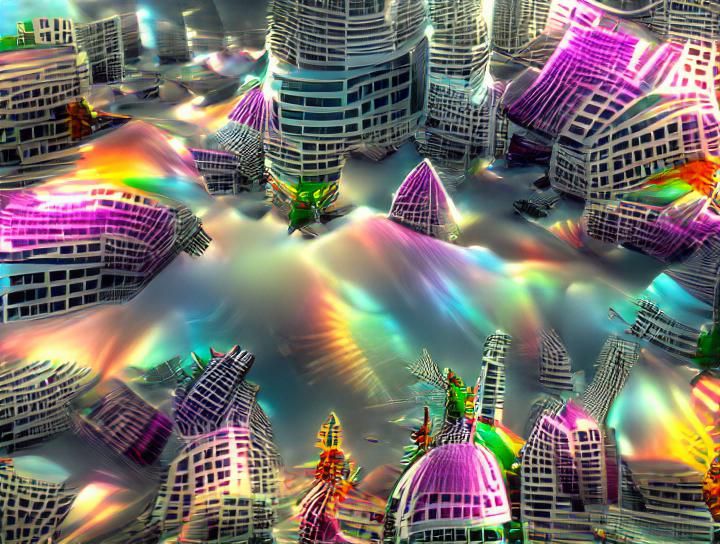 Psychedelic Glass Fairy Cityscape in CryEngine