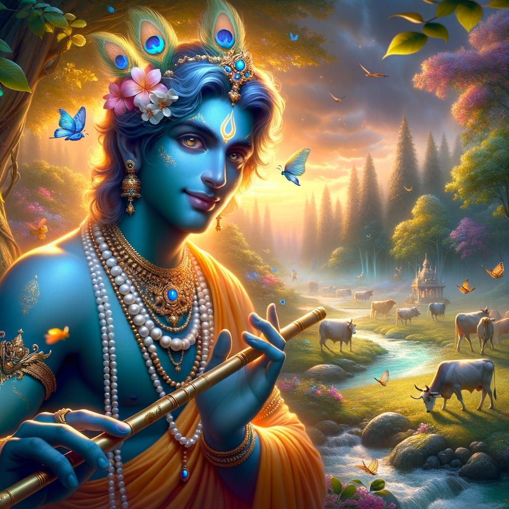 Divine Figure in Enchanted Forest: Hyperrealistic Splash Art