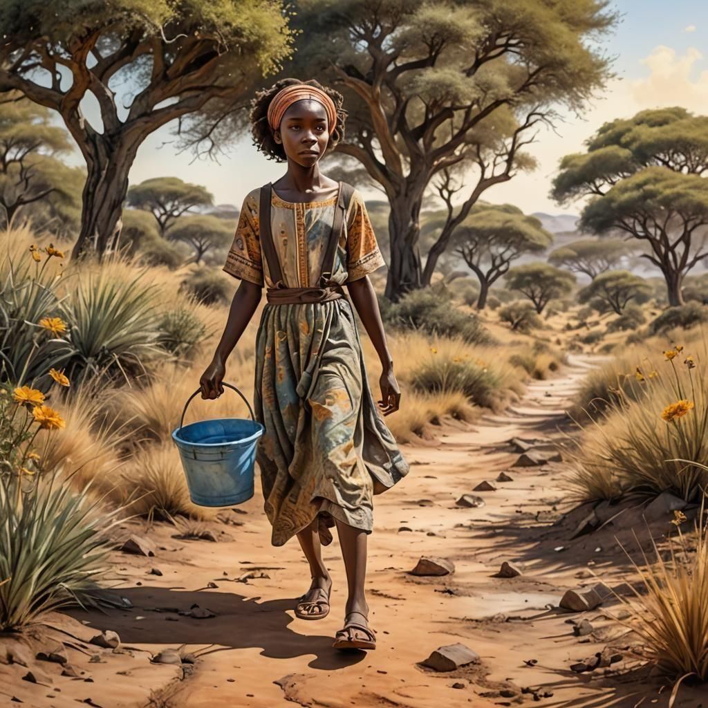 there was a little African girl, poor but happy. She was nam...