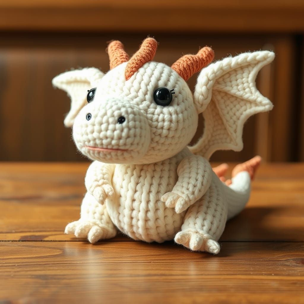 Chubby Crochet Dragon in Kawaii Style