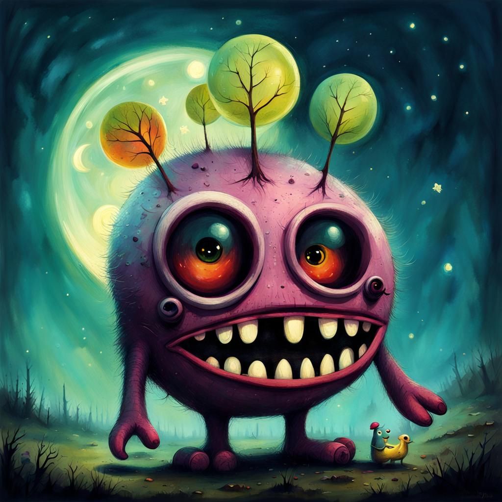 Whimsical Illustration in Lowbrow Art Style