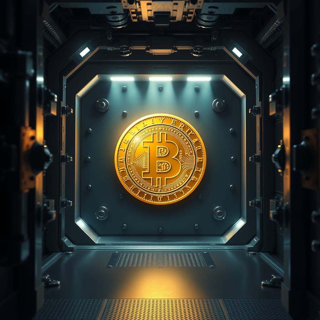 Golden Coin Under Laser Security in a State-of-the-Art Vault