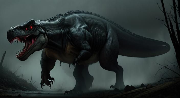 Tyrannosaurus Rex in Overcast Watering Hole