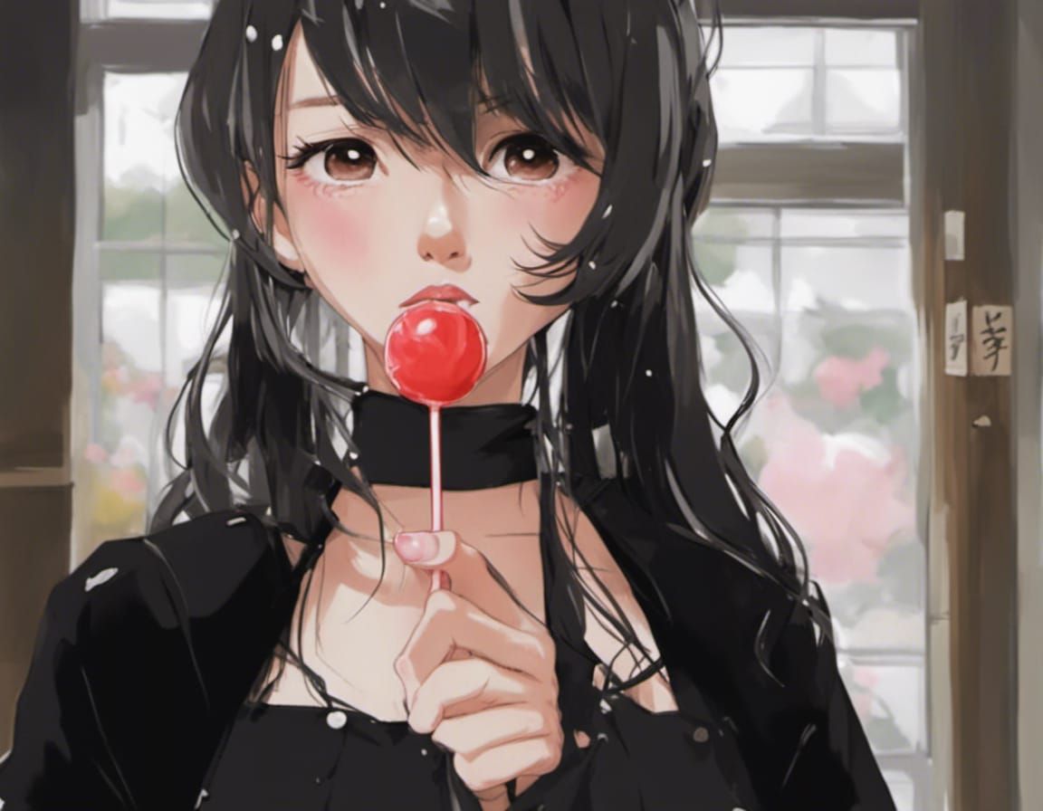 Anime Girl with Lollipop