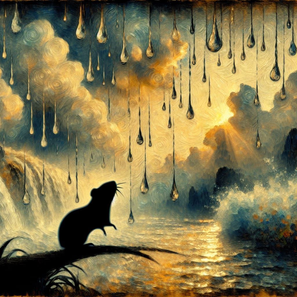 Impressionistic Rain: A Guinea Pig's Dream