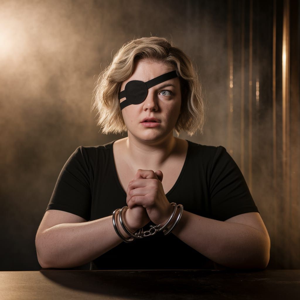 Glamorous Woman in Noir Eyepatch Portrait