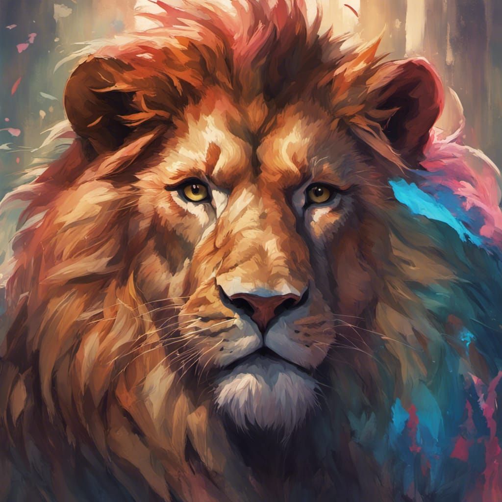 Majestic Lion King Portrait in Hyperdetailed Style