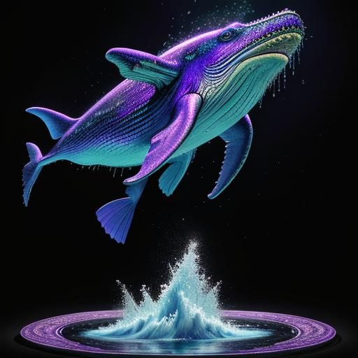 Psychedelic Cosmic Whale in Buttermilk Chicken Sea