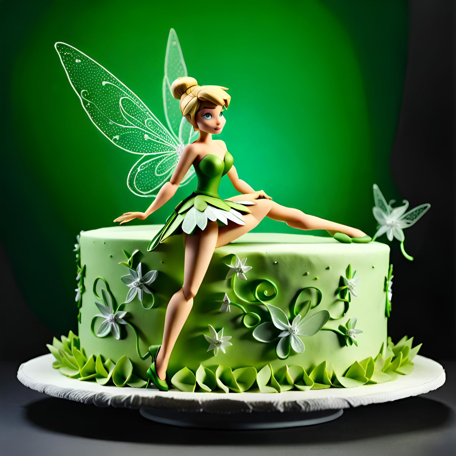 Bioluminescent Tinkerbell Cake in Origami Style