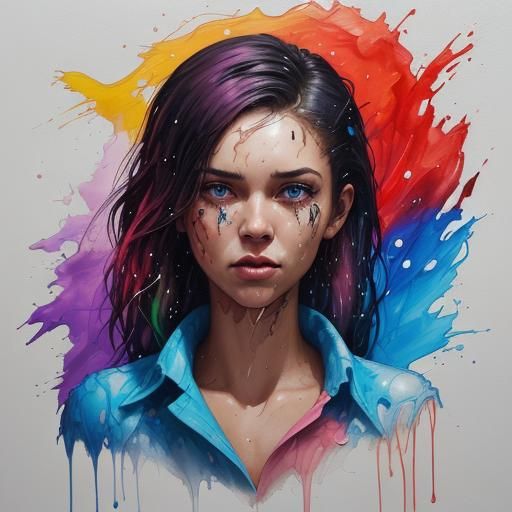 Colorful Polychromatic Graffiti Art in Street Style