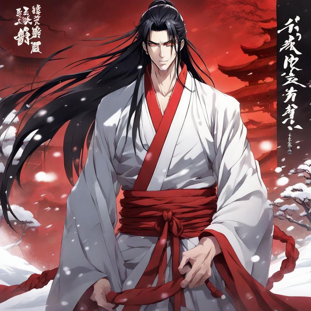 Anime Portrait: Handsome Man in Red Robe