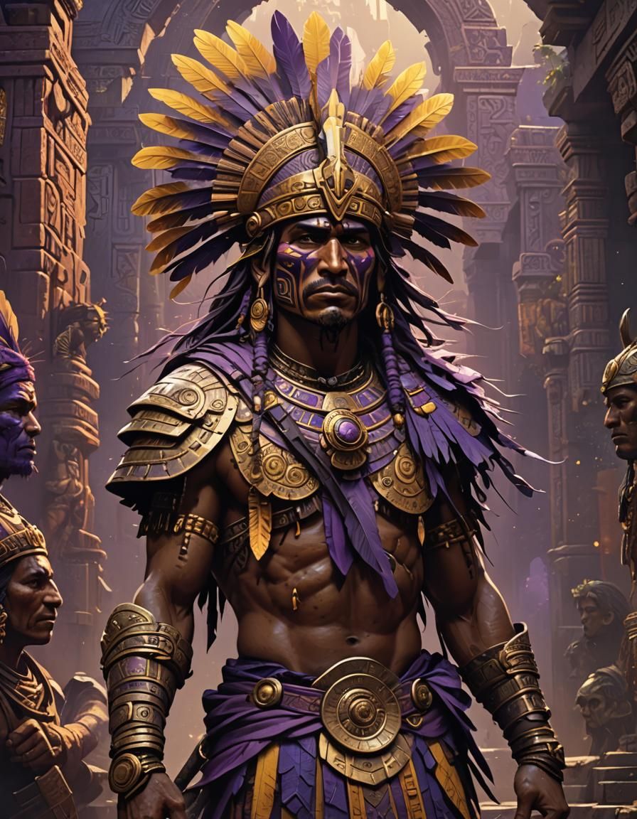 Hyperdetailed Aztec Warrior Concept Art