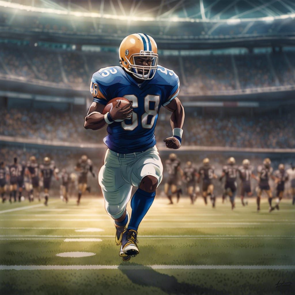 Anime Football Player in Watercolor Style