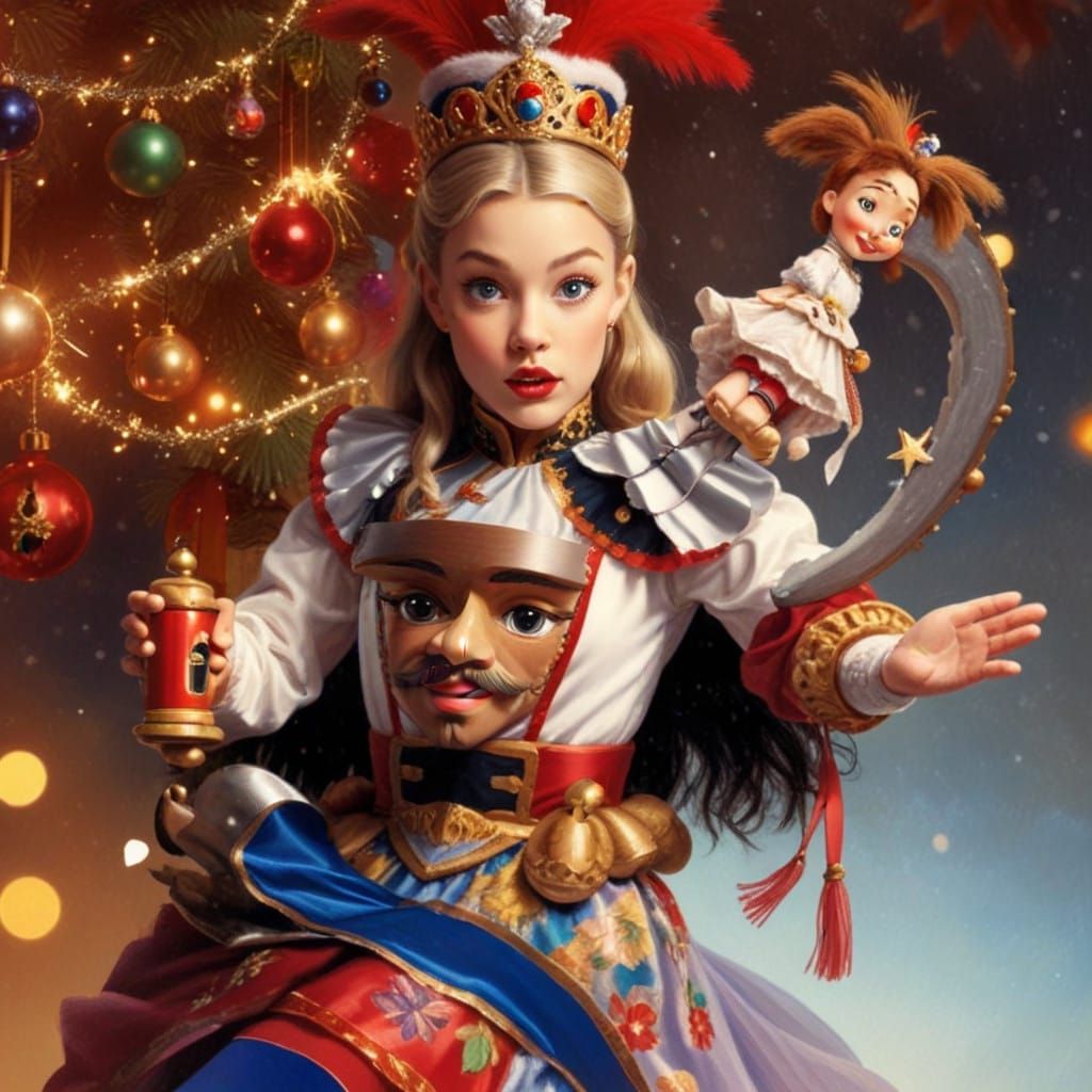 A Nutcracker Scene in Traditional German Art