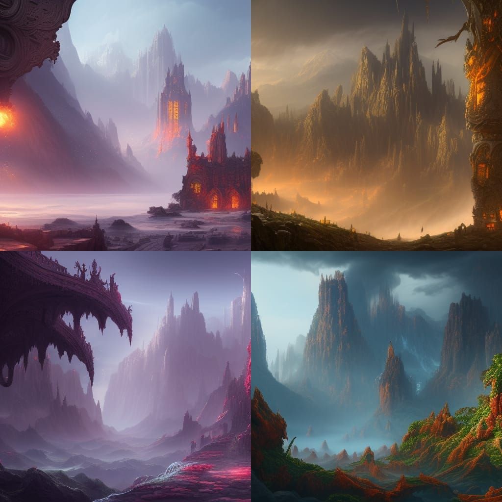 Fantastical Matte Painting in Deep Color, 8K