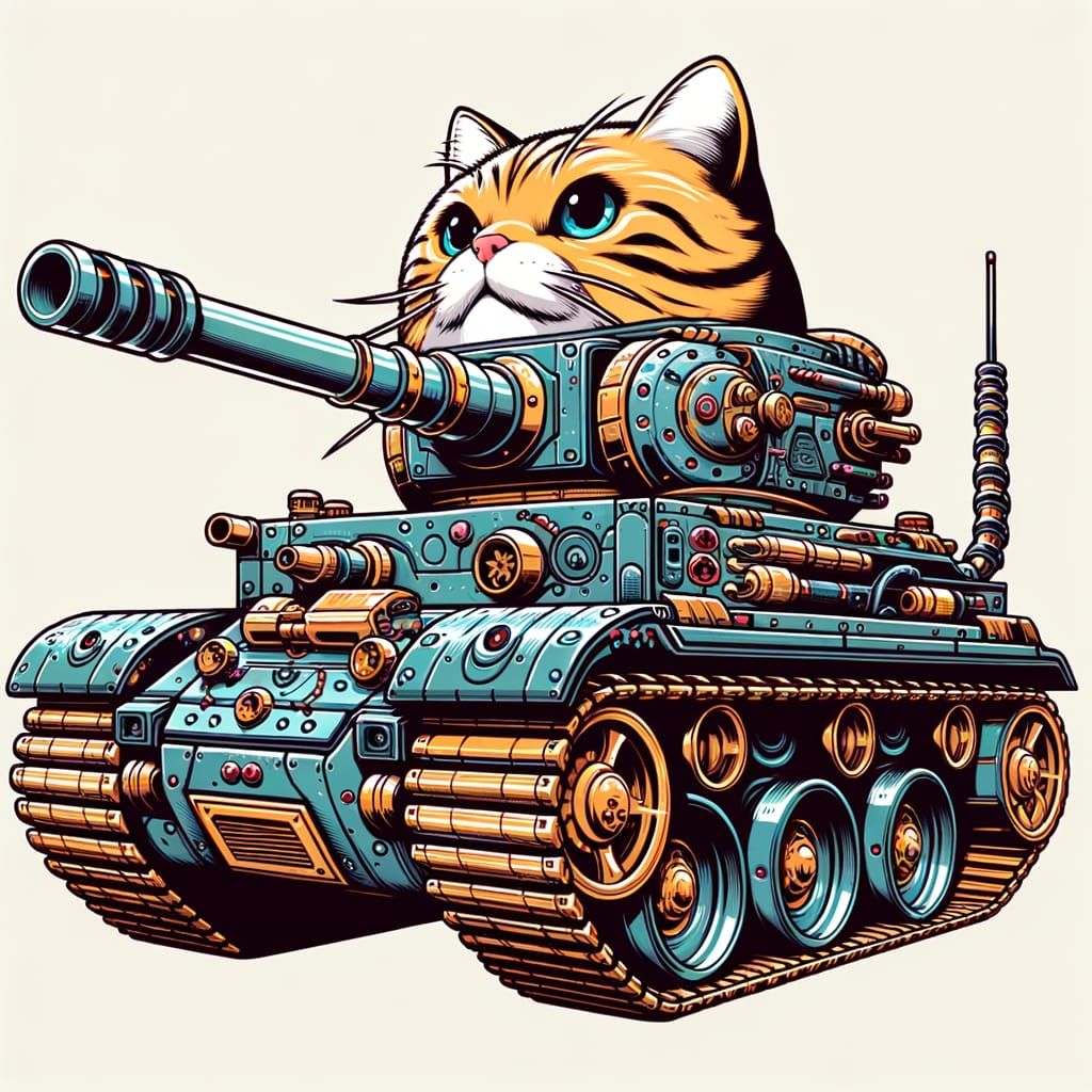 Cat Tank Design in Anime Style