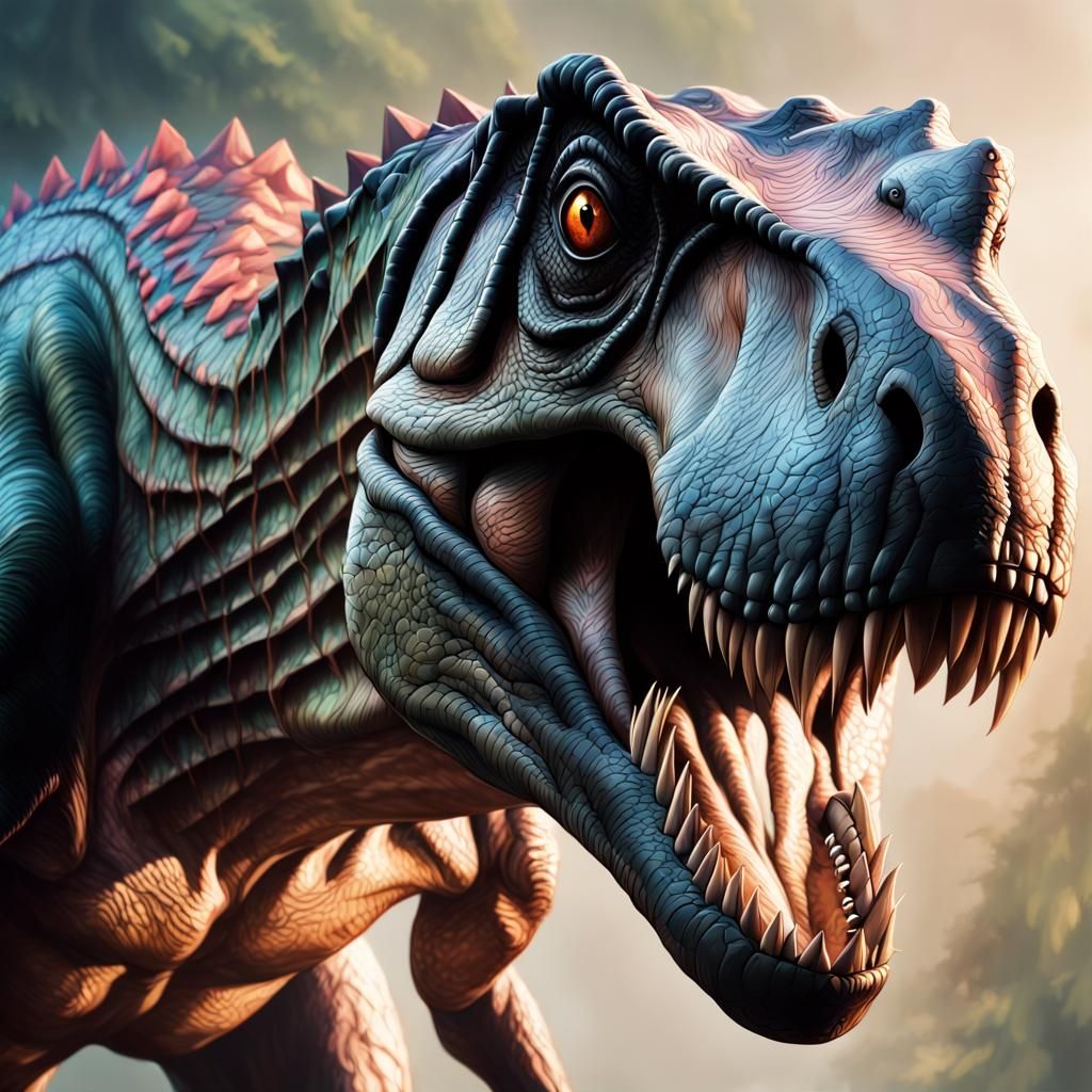 T-Rex Portrait in Detailed Digital Art Style